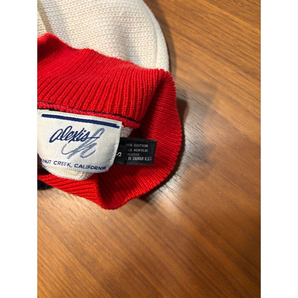 VTG 90’s Alexis Italia Sweater Butterfly ITALIA Detail  Mock Neck Size S - Picture 5 of 5